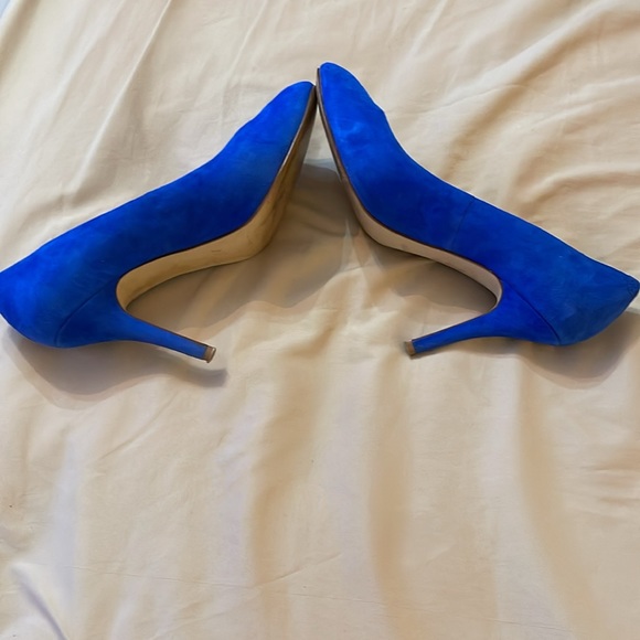 J Crew Factory Paulina suede pumps blue grotto color size 10 - Picture 5 of 8